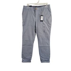 Tommy Hilfiger Women's Heritage Chino Stretch Slim Fit Pants Size 6 Blue Stripe